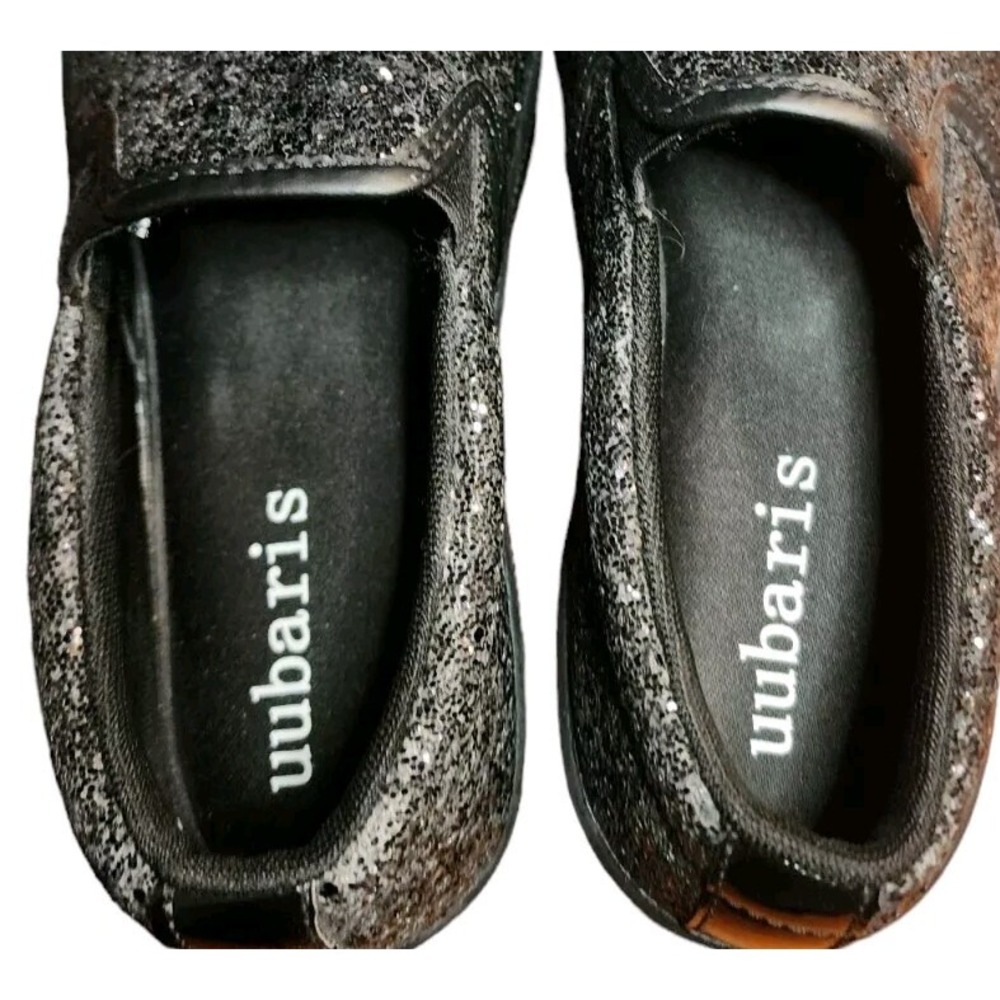 UUBARIS Women's Fashion Loafers Black Rhinestone Glitter Sneakers Sparkle Sz 7.5 - Picture 5 of 7